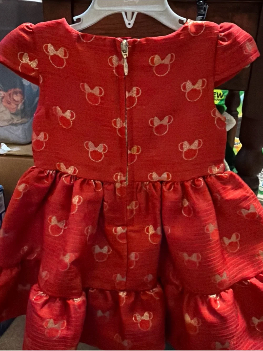 Disney Store Minnie Mouse Holiday Dress Red Size 3 EUC Christmas